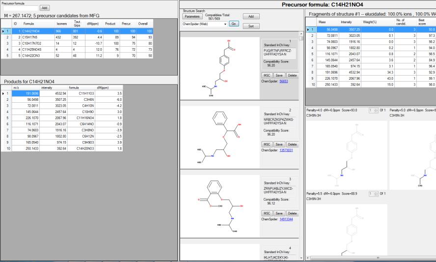 Identification Without An MS/MS Library Match Molecular Structure Correlator (MSC) Confirm proposed structures in minutes Uses accurate mass MS/MS data Facilitates compound identification Search