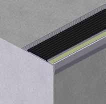Whilst making your staircase safer with the ribbed polymer slip-resistant insert, the luminescent strip at the front