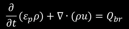 Modeling Methodology Fluid mechanics Brinkman equations (porous media) Continuity equation: For incompressible fluids: Momentum equation: μ : dynamic viscosity of the fluid (Pa s) u : velocity