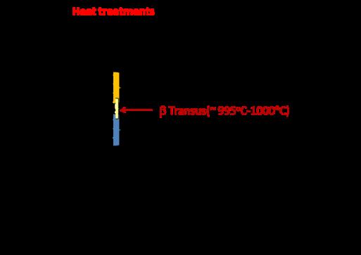 Figure 2. Schematic showing different heat treatment regions. Table 1.Heat treatment conditions used. Heat Treatment Temperature/time Orientation & no.
