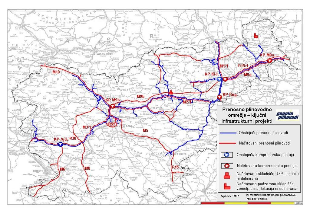 Alternative fuels and scenarios (3) Future opportunities: gas Natural gas network in the Obalno-Kraška (Coastal- Karst) region -