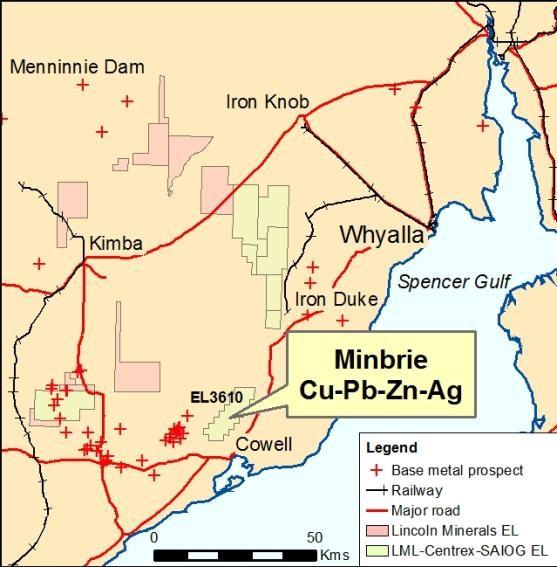 Minbrie Copper-Lead-Zinc-Silver Key Points NEW copper-lead-zinc-silver discovery - January 2012 29.5m interval (131.1-160.6m) averaging: 0.76% copper (up to 4.8% Cu from 145-146m) 7.