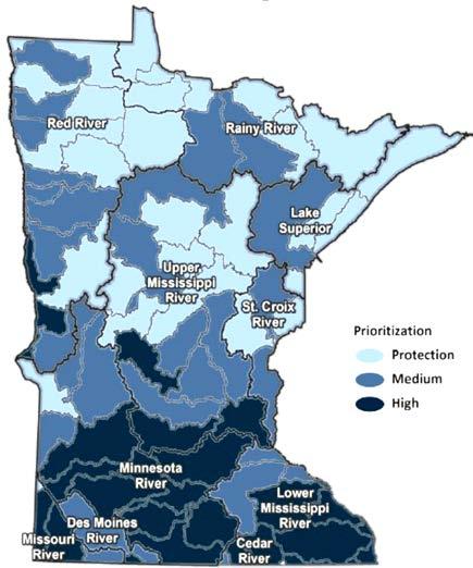 for increasing the percentage of lakes with good water quality in each of Minnesota s major river basins by year 2034.