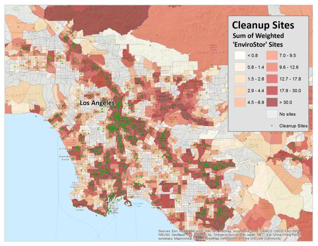 CLEANUP SITES INDICATOR RESULTS Percentiles calculated across census tracts
