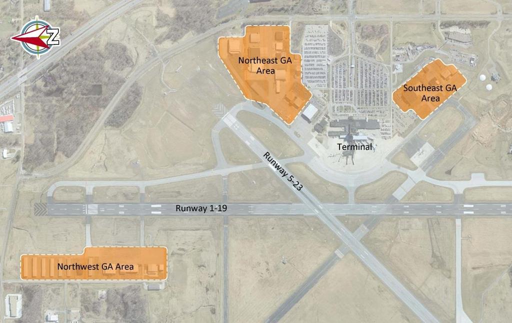 ON-AIRPORT LAND USE As presented in the following chapters, the recommended development program is highly dependent on the effective use of Airport land.