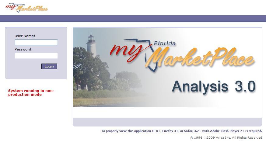 Analysis Fundamentals: Creating Reports Access Analysis https://analysis.myfloridamarketplace.