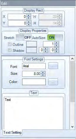 Display Rect Auto Size: ON - text window size auto adjust to number of text line. OFF - text window remain fixed, not affected by text line.