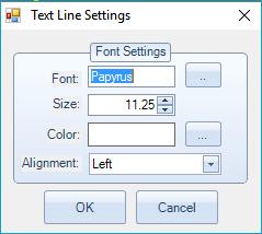 Line Space - apply to every line in the text box. Text - type here. Double click to edit individual line.