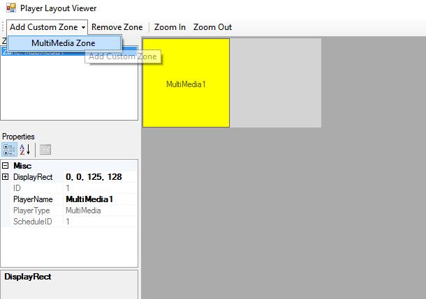 5. Click Add Custom Zone > MultiMedia Zone to add