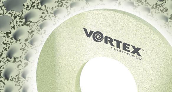 Norton Vortex Vortex features optimised 3D grain spacing for improved chip clearance and reduced friction.