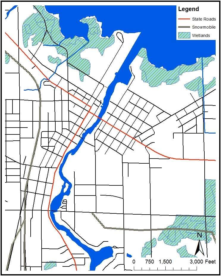 Figure 2-10 Map showing Wetlands of City of Cheboygan