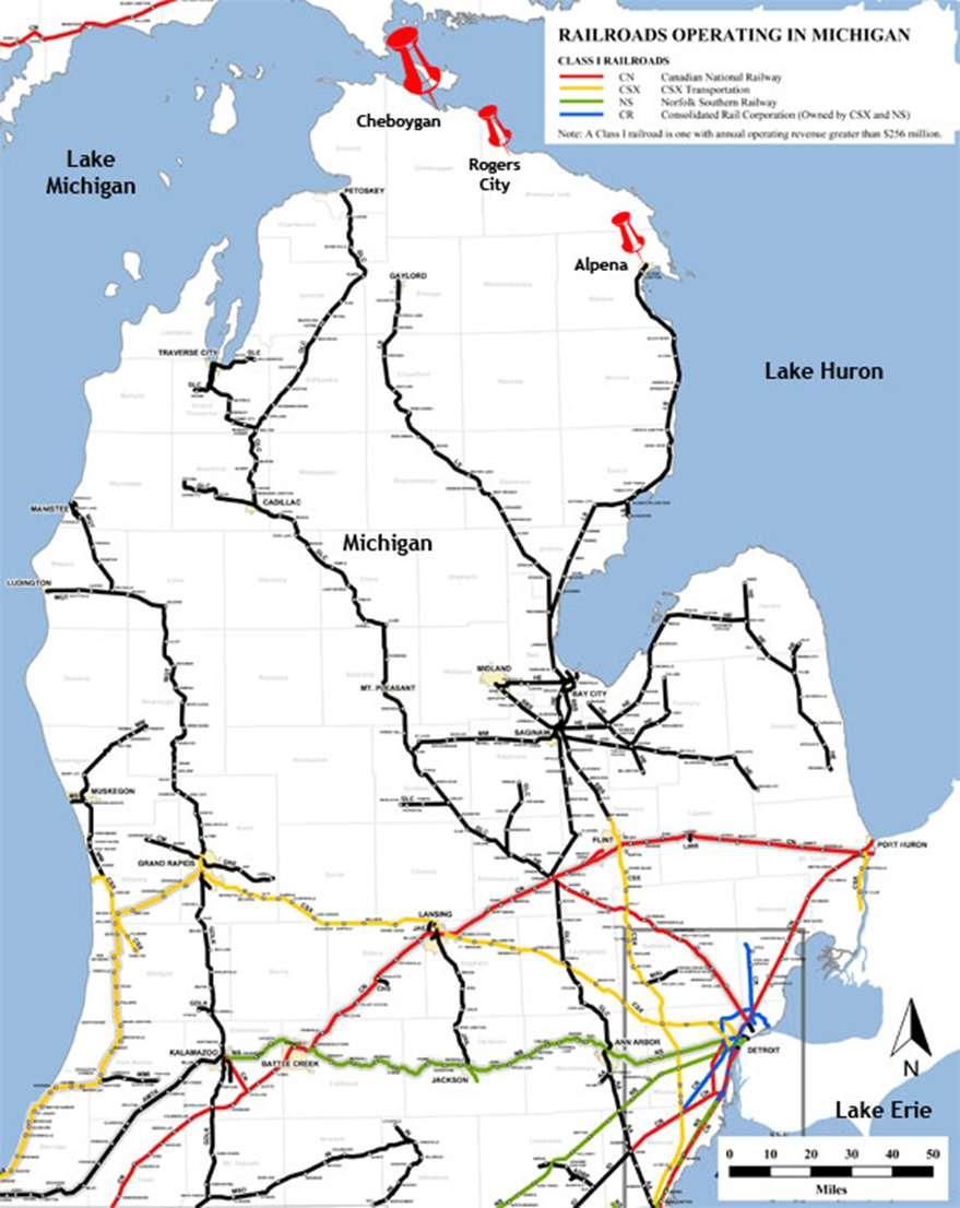 Figure 7-8 Map showing Railroads
