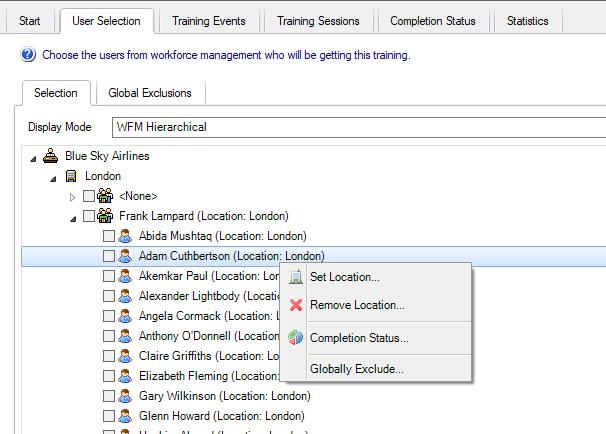 Training Requests There is also the option to associate a Location with an individual if required. 8.3.