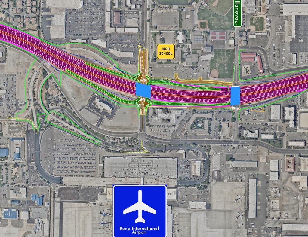 ALTERNATIVE TWO AIRPORT ACCESS Freeway entrance/exit pushed from Villanova to Plumb