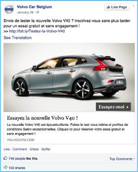 Ads Had High Engagement With A Clear Call-To-Action Translation: Want to test the new [Hatchback]? Register without delay for a free trial and no commitment!