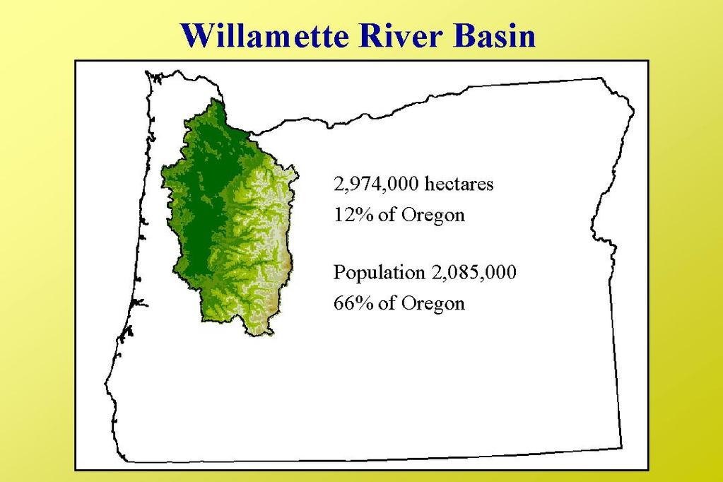 SPECIFIC CASES: BROADER WATERSHED ISSUES Source: Oregon