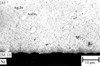 176 Cheng, Chang, Yen, and Chuang Fig. 11. Microstructure of the intermetallic compounds formed during the aging of Sn-20In-2Ag-0.