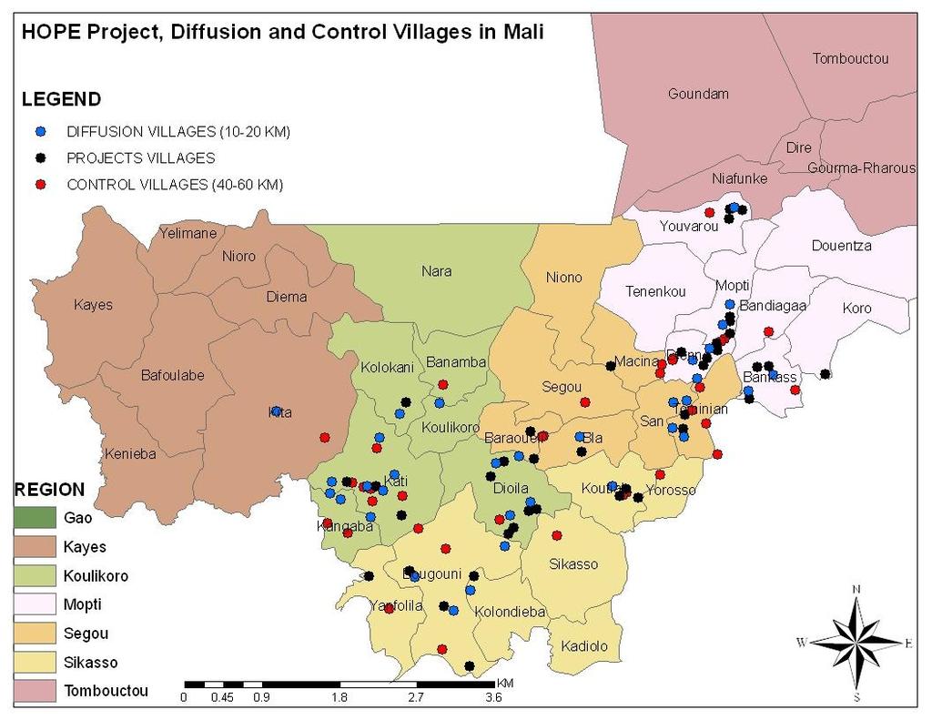 Base-line study executed Structured sampling of about 40 project, diffusion and control villages Project