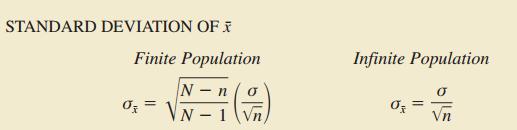 Understanding sampling (Source: Anderson et al., 2008) Expected value of x E x = μ Population mean s = (x i x) 2 n 1 If σ is unknown, s (sample st. dev.