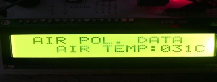 1 Temperature sensor output:- Fig7 shows the LCD interfacing with ARM controller