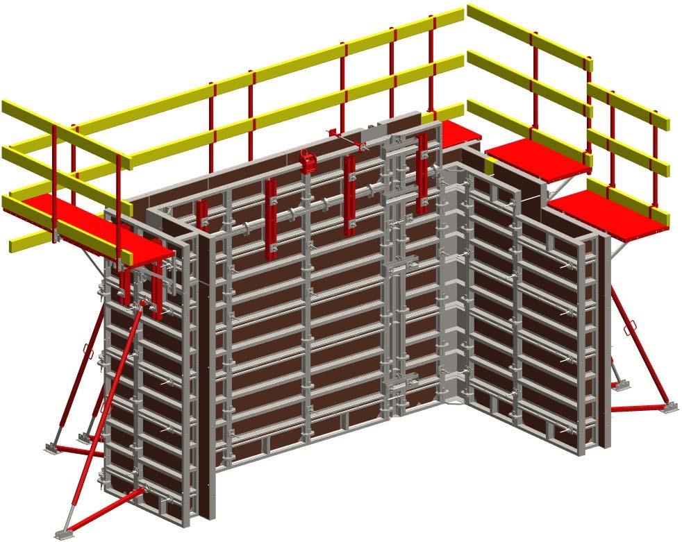 Introduction SYSTEM OVERVIEW System Overview Wall Formwork Parts Platform Bracket Working Platform Main Panel Extension Panel Lifting Device Steel Waler Fixing
