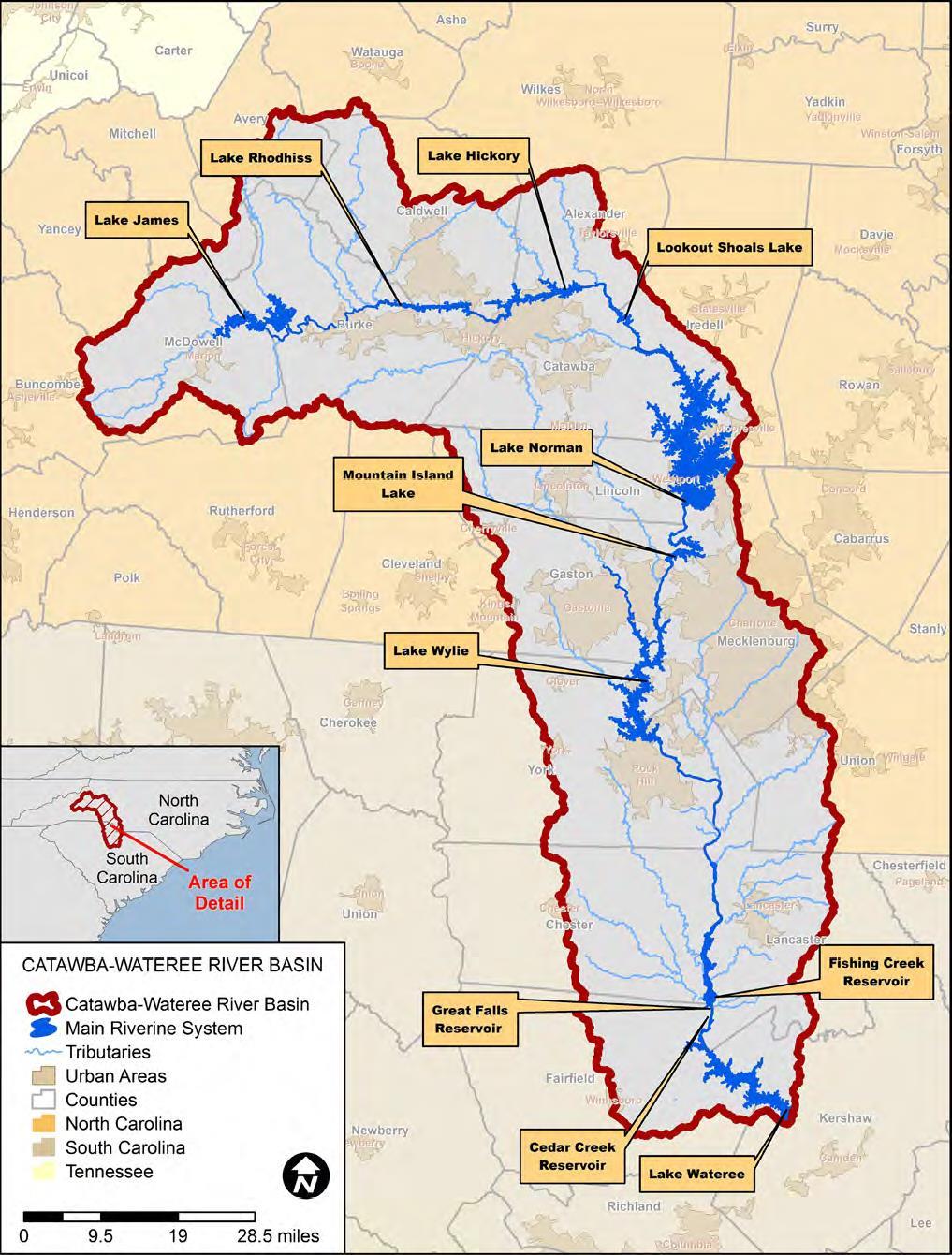 Catawba-Wateree River Basin 11 reservoirs Managed by Duke Energy