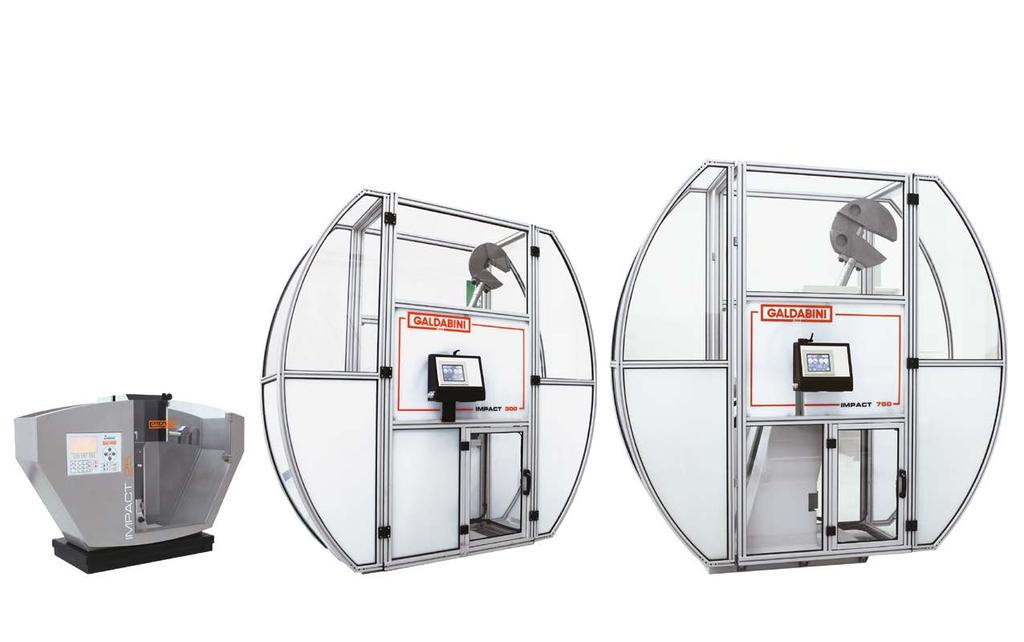Impact Line Product Portfolio A complete range of impact machines for testing resilience covers nominal energy of 25, 150-300, 450, 600-750J, following both Charpy and Izod methods.