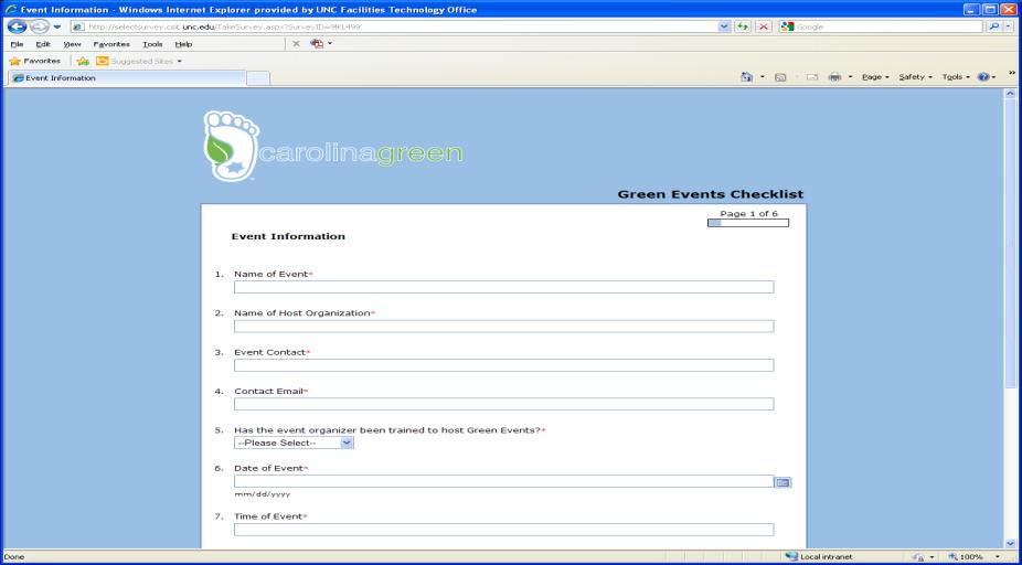 Green Events: Fill out the Green Event Checklist Visit go.unc.