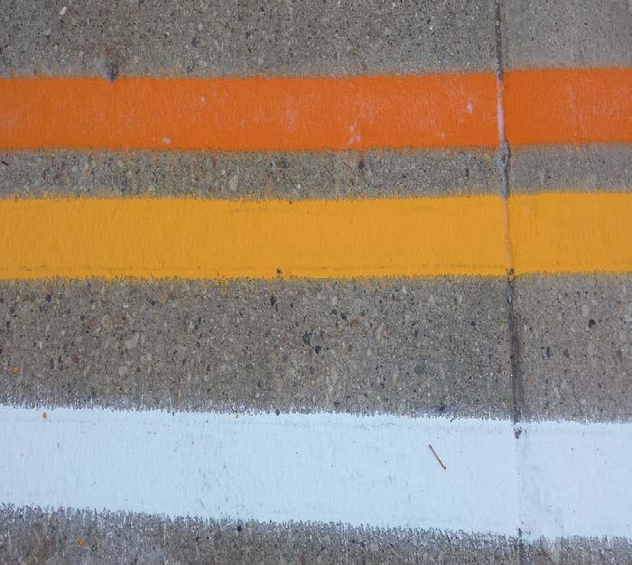 Orange Pavement Markings Installation Challenges Trial and error The first orange was put down in early December 2014 Used on edgelines and