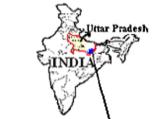 Area map of studies done by JNU group, Red dots