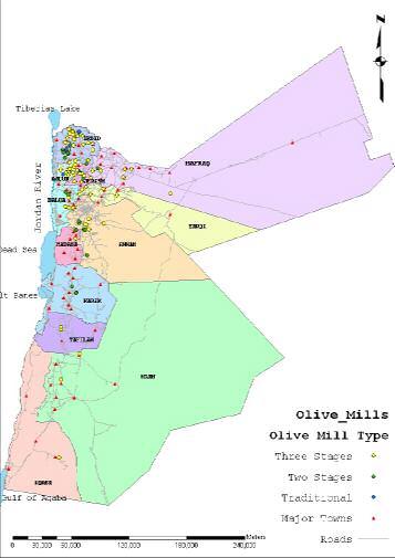 Statistics: Mills In Jordan (2004) 112 olive mills Geographic Distribution: North Jordan (68 %) Mount