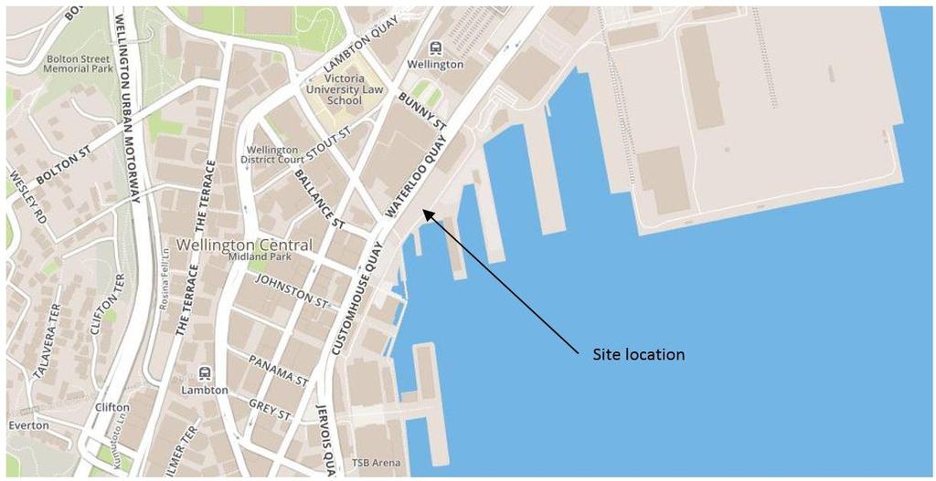2.2 Specific site conditions Figure 1. Site plan. The site is on reclaimed land on the Wellington Harbour foreshore, underlain by alluvial deposits (Begg & Johnston 2000).
