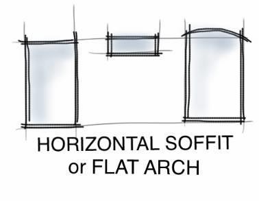 Only horizontal lintels or flat arches permitted No reflective solar glazing or mirror glazing permitted Clear glazing or solar glazing permitted (Grey / Green) No round arches permitted Sandblasted