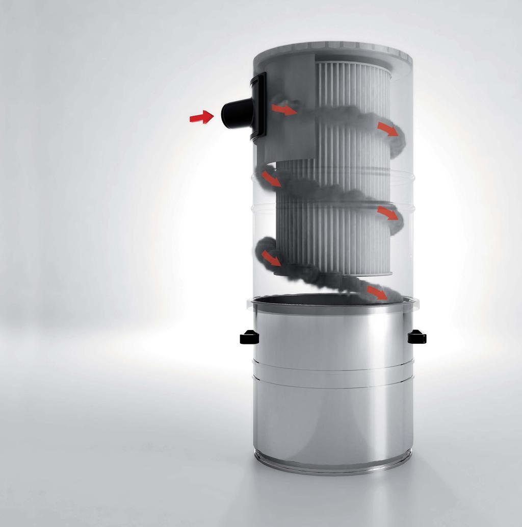 CYCLONIC FILTRATION SYSTEM An efficient cyclonic system is the first step for excellent filtration.