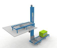 roller conveyor with crosswise driven rollers Limit switch Aluminium frame with light sensors and