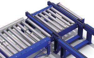 space requirements. The conveyor can have 2 or 3 sections of chains, according to the characteristics of the load.