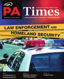 Summer 2016 Vol 2 Issue 3 THE MAGAZINE Home PA TIMES ASPA members rely on PA TIMES for the latest breaking information in public service.