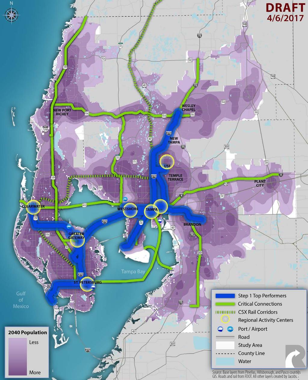 The Vision Network (including Critical Connections) The Vision Network (including Critical Connections) is anticipated to serve approximately 5in10 Or RESIDENTS in Tampa Bay (by 2040) The Top