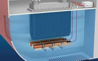 Box coolers Copper rod anodes are located below the box cooler tubes to provide an even distribution of copper ions to