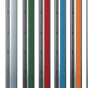 Identification As an option you can fit the UBeTrack with colored PVC strips (packs of 10) to replace the standard gray profiles to