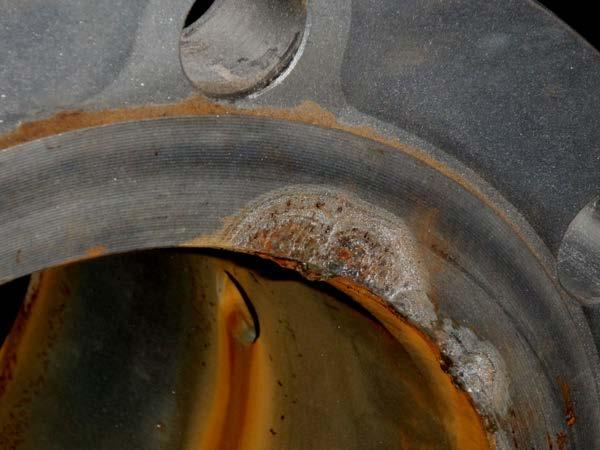 Crevice Corrosion at a Flange, and Pitting on the