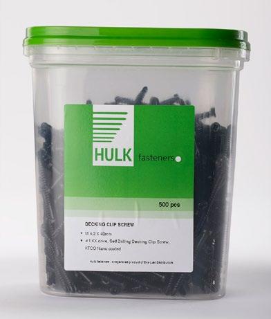 HULK screws are specially coated and designed to fasten clips to a substructure, but can be used in many other wood or steel fixing applications too.