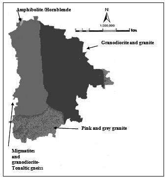 Assessment of Water Quality Index for the Groundwater 525 Groundwater in the study area occurs under water table conditions in the weathered and fractured granite, Gneisses.