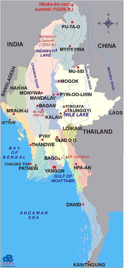 FACTS ABOUT MYANMAR Location South East Asia Neighboring Countries China, Laos, Thailand, Bangladesh & India Latitude Longitudes 09-32 N & 28-10 N 92-10 E & 101-11 E Territorial Area 676,552 km 2