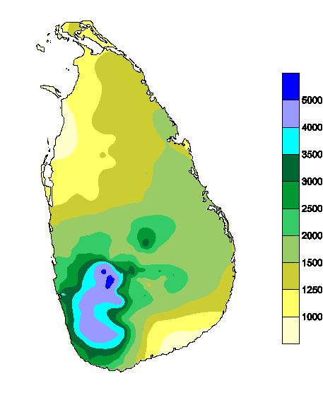 CLIMATE Annual rainfall varies between 900 mm to over