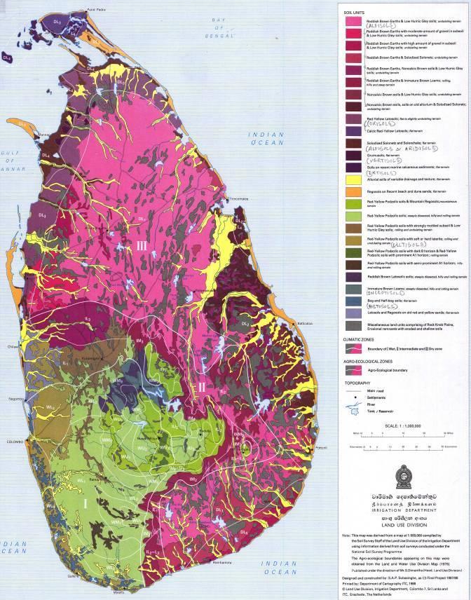 Soils of Sri Lanka Nine out of the ten major soil orders based on the USDA soil