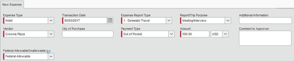 Select the Hotel expense type and complete the required fields. Click Itemize in the bottom right hand corner.