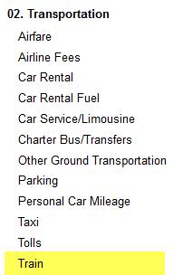 Taxi Use this expense type for any travel by taxi when it represents the most efficient and cost-effective method.