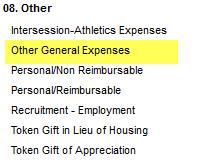Other Intersession Athletic Expenses Used primarily by the Athletics Department.
