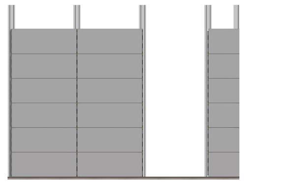 Fig..: Fixing the horizontal façade with a levelling sub-structure on concrete Cross-section B-B Cross-section A-A.
